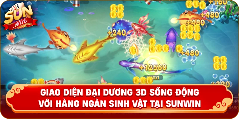 Giao diện đại dương 3D sống động với hàng ngàn sinh vật tại Sunwin